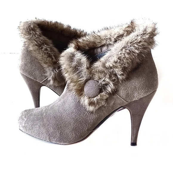 Vintage Avon Suede Booties Victorian Steampunk Coquette 8.5 - Picture 1 of 9